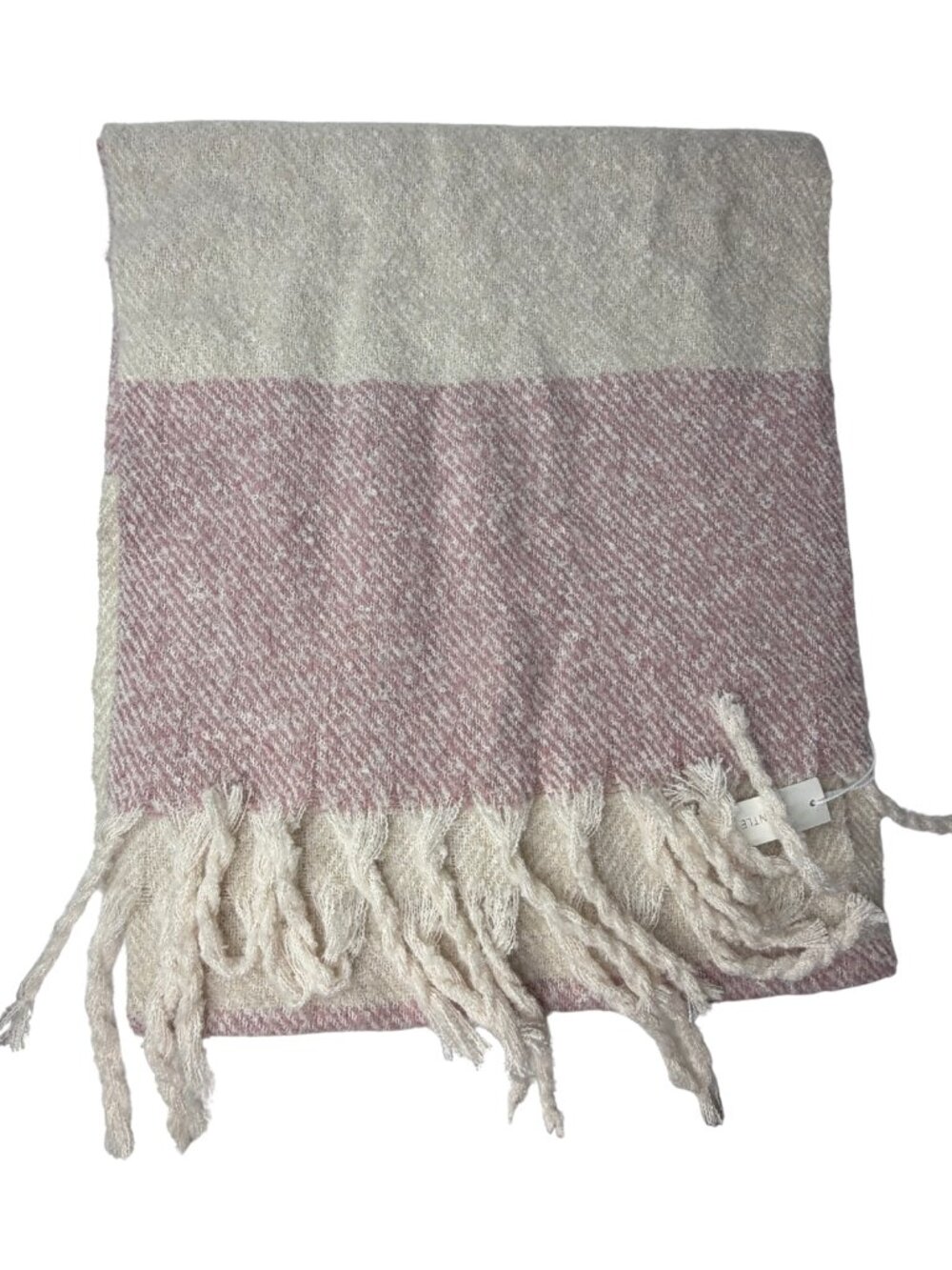 Gentle Fawn NWT Huntington Colorblock Scarf Pink Cream White Fringe NEW